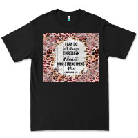 Black i can do all things with leopard and glitter Premium Tee - TumblerDesignByShophia