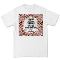 White i can do all things with leopard and glitter Premium Tee - TumblerDesignByShophia