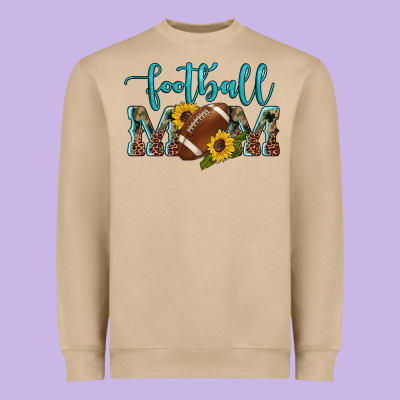 Western Leopard Camouflage Sunflowers  Glitter Mom Football Heavyweight Sweatshirt Designed By Artiststas