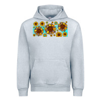 Heather Grey leopard sunflower gemstone Urban Hoodie - JahusDesignShop