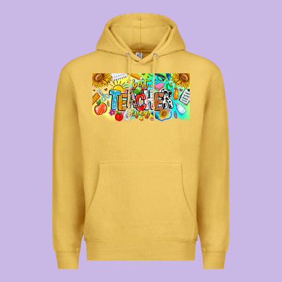 Best Teacher Ever Premium Hoodie Designed By Cowhidedigitalart
