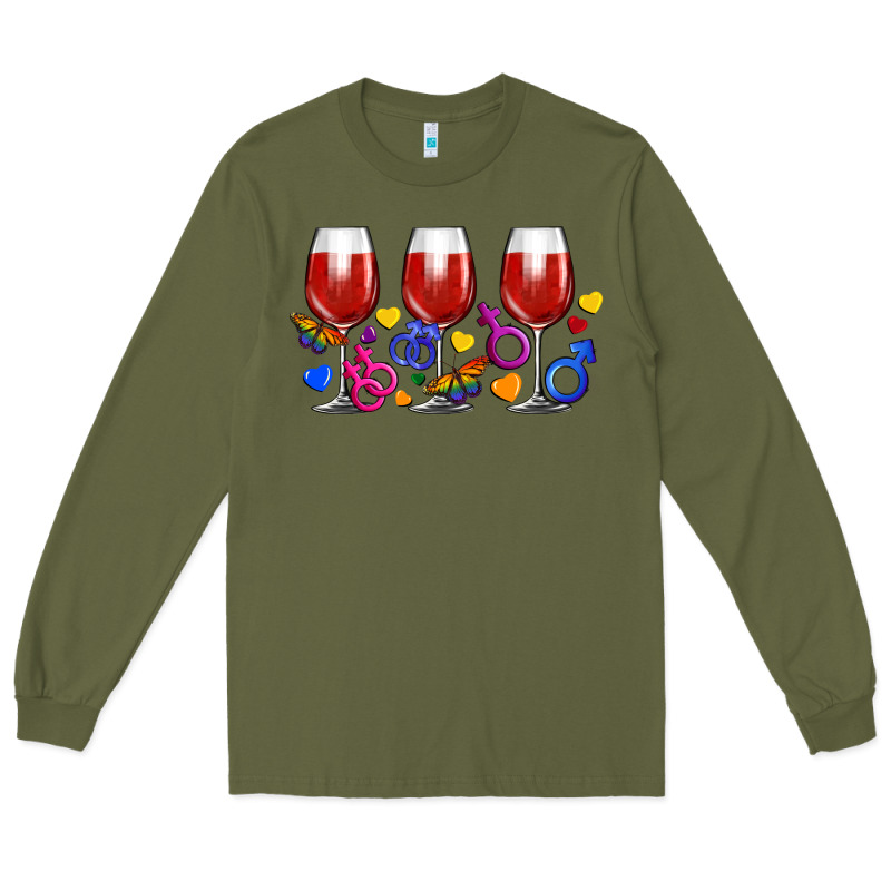 Pride Wine Cups Long Sleeve Tee by FaDigitalArtStudio | Teevron