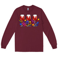 Burgundy pride wine cups Long Sleeve Tee - FaDigitalArtStudio