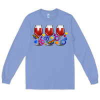 Colony Blue pride wine cups Long Sleeve Tee - FaDigitalArtStudio