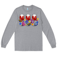 Heather Grey pride wine cups Long Sleeve Tee - FaDigitalArtStudio