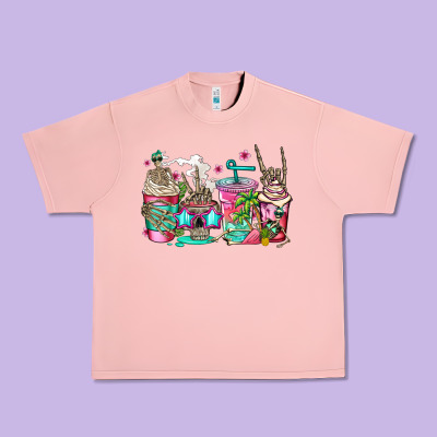 Skeleton Summer Coffee Cups Urban Heavy Tee Designed By Jasminsmagicworld