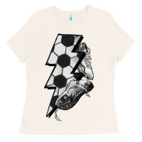 Bone Lightning bolt Soccer Ladies Tee - HowdyJamesFarm