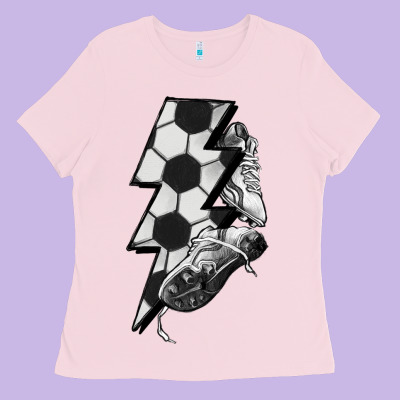 Lightning Bolt Soccer Ladies Tee Designed By Howdyjamesfarm