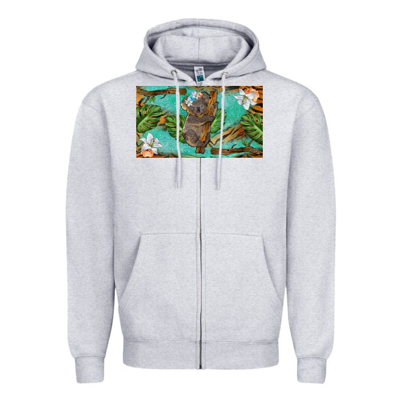Koala Cup Zipper Hoodie by BarkalooDesign | Teevron