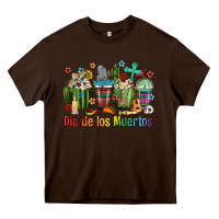 Chocolate Brown Mexican Dia De Los Muertos Coffee Cups Heavy Core Tee - texasbilliewilder