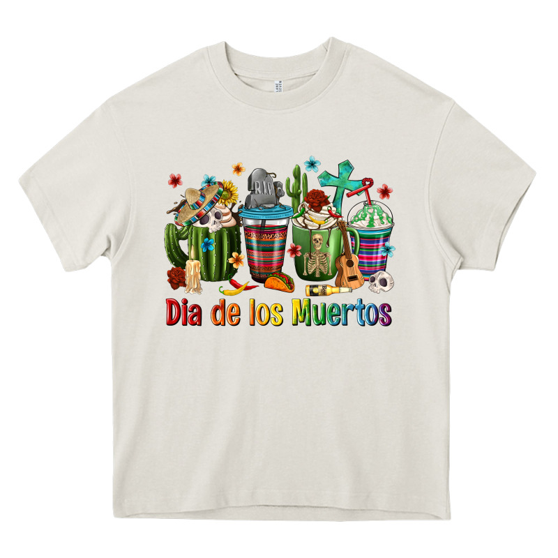 Mexican Dia De Los Muertos Coffee Cups Heavy Core Tee by texasbilliewilder | Teevron