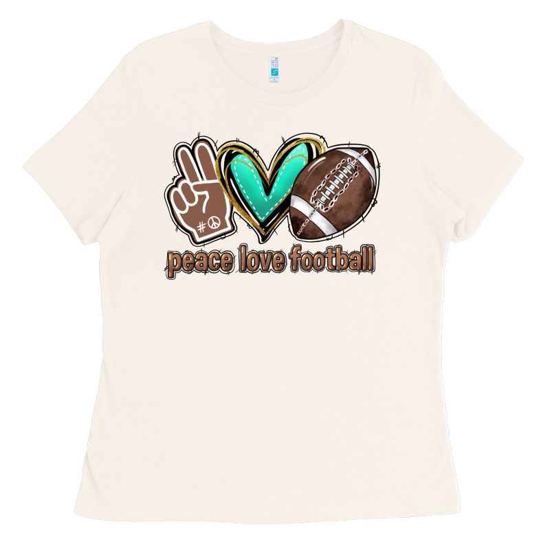 Peace Love Football Ladies Tee by HowdyJamesFarm | Teevron