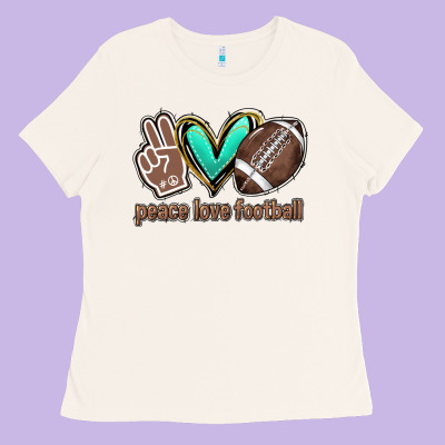 Peace Love Football Ladies Tee Designed By Howdyjamesfarm