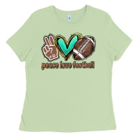 Matcha Peace love football Ladies Tee - HowdyJamesFarm