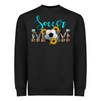 Black western leopard cowhide sunflowers  glitter mom soccer Heavyweight Sweatshirt - Artiststas