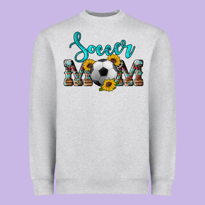 Western Leopard Cowhide Sunflowers  Glitter Mom Soccer Heavyweight Sweatshirt Designed By Artiststas