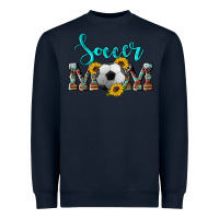 Navy western leopard cowhide sunflowers  glitter mom soccer Heavyweight Sweatshirt - Artiststas