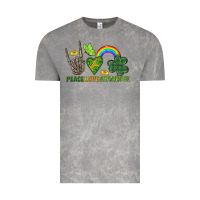 Cloud Rock Peace Love Shamrock  St. Patrick's Day Vintage Tee - CowGirlArtShop