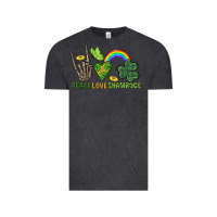 Vintage Black Peace Love Shamrock  St. Patrick's Day Vintage Tee - CowGirlArtShop