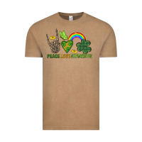 Vintage Coffee Peace Love Shamrock  St. Patrick's Day Vintage Tee - CowGirlArtShop