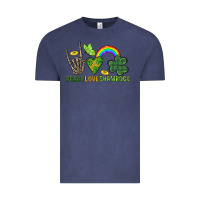 Vintage Denim Peace Love Shamrock  St. Patrick's Day Vintage Tee - CowGirlArtShop