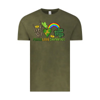Vintage Olive Peace Love Shamrock  St. Patrick's Day Vintage Tee - CowGirlArtShop