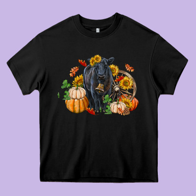 Fall Black Angus Heavy Core Tee Designed By Ranaportraitstore