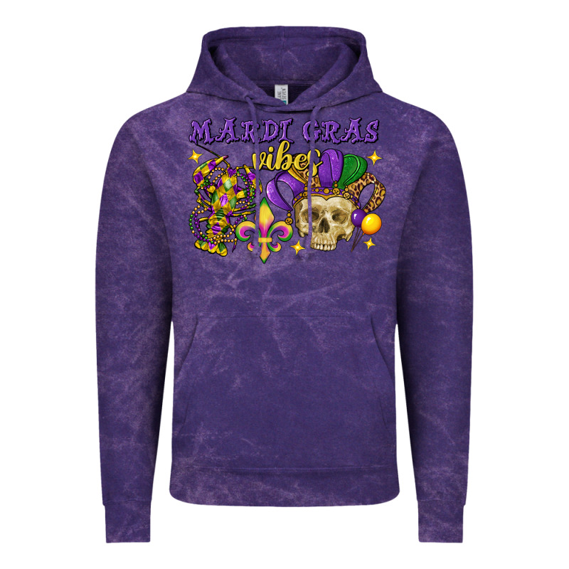 Mardi Gras Vibes Skull Vintage Hoodie by FaDigitalArtStudio | Teevron