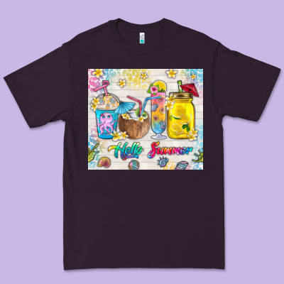 Hello Summer Coffee Cups Premium Tee Designed By Tumblerdesignbyshophia