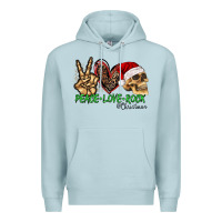 Blue Mist Peace Love Rock Christmas Premium Hoodie - CowhideDigitalArt