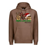 Chestnut Peace Love Rock Christmas Premium Hoodie - CowhideDigitalArt