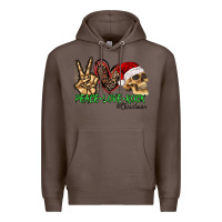 Coffee Peace Love Rock Christmas Premium Hoodie - CowhideDigitalArt