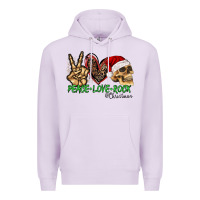 Lilac Peace Love Rock Christmas Premium Hoodie - CowhideDigitalArt