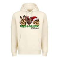 Sandshell Peace Love Rock Christmas Premium Hoodie - CowhideDigitalArt