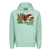 Seafoam Peace Love Rock Christmas Premium Hoodie - CowhideDigitalArt