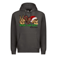 Smoke Peace Love Rock Christmas Premium Hoodie - CowhideDigitalArt