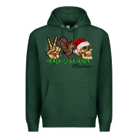 Sports Green Peace Love Rock Christmas Premium Hoodie - CowhideDigitalArt