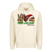 Tofu Peace Love Rock Christmas Premium Hoodie - CowhideDigitalArt