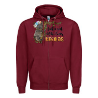 Burgundy just a girl who loves koalas Zipper Hoodie - BarkalooDesign