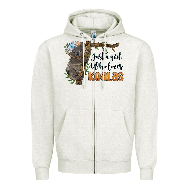 Just A Girl Who Loves Koalas Zipper Hoodie by BarkalooDesign | Teevron