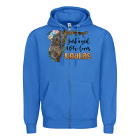 True Royal just a girl who loves koalas Zipper Hoodie - BarkalooDesign