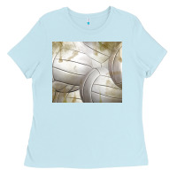 Baby Blue distressed volleyball pattern Ladies Tee - TumblerDesignByShophia