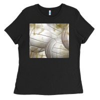 Distressed Volleyball Pattern Ladies Tee | Teevron