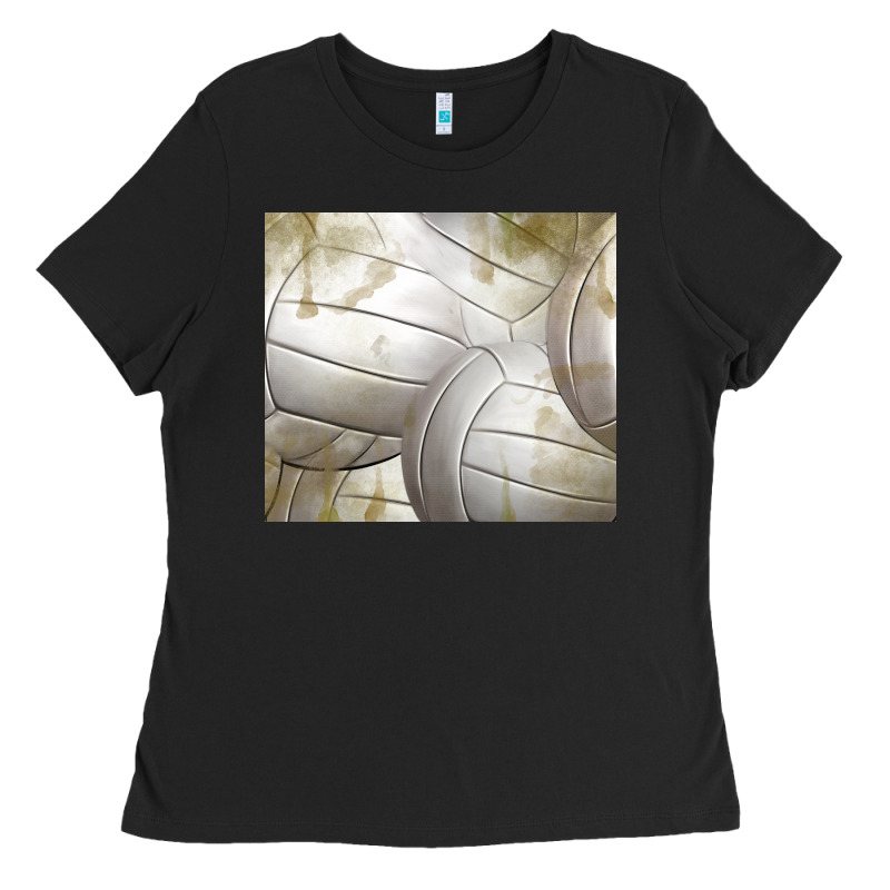 Distressed Volleyball Pattern Ladies Tee by TumblerDesignByShophia | Teevron