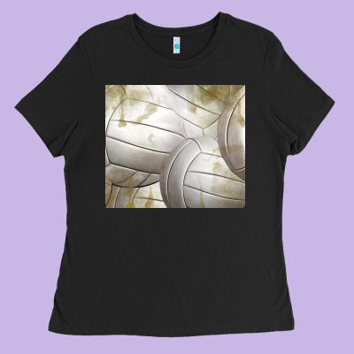 Distressed Volleyball Pattern Ladies Tee Designed By Tumblerdesignbyshophia