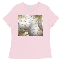 Bubblegum Pink distressed volleyball pattern Ladies Tee - TumblerDesignByShophia