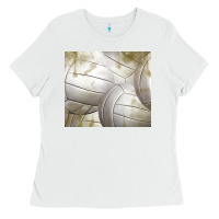White distressed volleyball pattern Ladies Tee - TumblerDesignByShophia