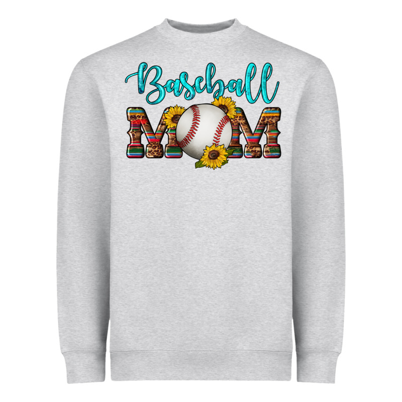 Western Leopard Serape Wooden Sunflowers  Turquoise Glitter Mom Baseba Heavyweight Sweatshirt by Artiststas | Teevron