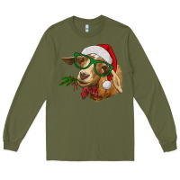 Army Green christmas goat Long Sleeve Tee - RanaPortraitStore