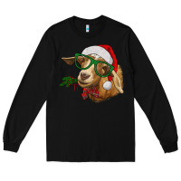 Black christmas goat Long Sleeve Tee - RanaPortraitStore